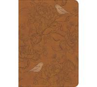 CSB Large Print Personal Size Reference Bible, Optimal Type, Digital Study Edition, Brown Floral Leathertouch, Indexed