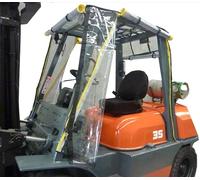 CSCOMFY Cubierta completa de vinilo transparente para cabina de carretilla elevadora, se adapta a Yale tamaño estándar para parabrisas de camión, cubierta de toldo de lluvia, vinilo impermeable para