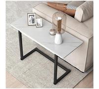 CSd - Mesa auxiliar de mármol sintético moderna de acero para sala de estar y dormitorio, para decoración del hogar, pequeña pieza de piel