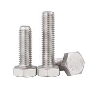 cSeao 10 pernos de cabeza hexagonal resistentes de 3/8-16 x 1 pulgada, acabado liso, acero inoxidable 304 / A2-80/18-8, rosca completa