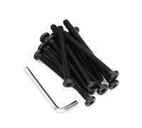 cSeao 12 tornillos negros de 1/4-20 x 2-3/4 pulgadas con una llave hexagonal