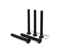 cSeao 12 tornillos negros de 1/4-20 x 3-1/2 pulgadas, pernos de cabeza Allen con una llave hexagonal