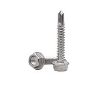 cSeao # 14 x 1-1/2" 410 Tornillos de chapa de acero inoxidable cabeza de arandela hexagonal tornillos autorroscantes