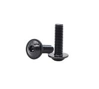 cSeao 35 tornillos de cabeza de botón con brida M6-1.0 x 20 mm, llave Allen Socket Drive, acabado de óxido negro, acero al carbono grado 10.9, DIN7380