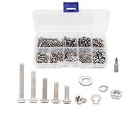 cSeao Juego de 420 tornillos de cabeza plana M3 para máquina de arandelas, kit surtido de tuercas hexagonales, Phillips Drive, acero inoxidable 304, 6 mm, 8 mm, 10 mm, 12 mm, 16 mm, 20 mm