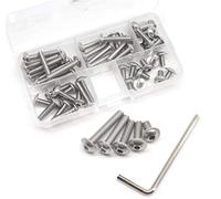 CSeao - Juego de 50 tornillos de cabeza plana M5, acero inoxidable 304, M5 x 10 mm/15 mm/20 mm/25 mm/30 mm