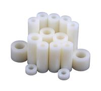 CSFFA 10/20/50 piezas M3 M4 M5 M6 M8, espaciador de nailon hueco sin rosca ABS blanco, arandela de separación hueca redonda, tornillo for placa PCB(10mm,ID5.4x OD.9 (20pcs))
