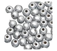CSFFA 100-200 Cuentas de Madera Natural de 6/8/10 mm, Color Invernal, sin Plomo, Sueltas, for Hacer Joyas, Collares y Pulseras.(Silver_6mm-200pcs)