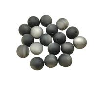 CSFFA 12mm 500 Uds. Cuentas Redondas de Resina Mate Eat Eye for Pulsera/Collar/Pendientes Hechos a Mano, Piezas de Bricolaje. Hallazgos de joyería(Black)