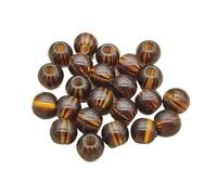 CSFFA ¡14x12mm 200 Uds Cuentas Redondas de Rayas de Resina for Pulsera/Collar/Pendientes Hechos a Mano Piezas de Bricolaje. Resultados y componentes de joyería(Brown)