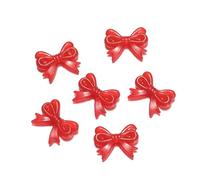 CSFFA 20/30 Cuentas espaciadoras Sueltas de acrílico Multicolor con Forma de Lazo de 14 x 18 mm for Hacer Collares y Joyas Hechos a Mano.(Red_30pcs)