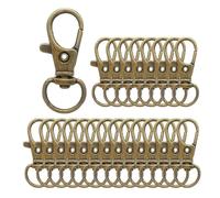 CSFFA 5/20/50/100 Uds Ganchos de Clip for Llavero Cierres giratorios Gancho a presión for cordón Cierre de Garra de Langosta for Llavero DIY joyería Artesanal (32mm)(Brown_20PCS)