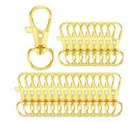 CSFFA 5/20/50/100 Uds Ganchos de Clip for Llavero Cierres giratorios Gancho a presión for cordón Cierre de Garra de Langosta for Llavero DIY joyería Artesanal (32mm)(Gold_50PCS)