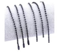 CSFFA 5 uds Cadena de Bolas de Acero Inoxidable Chapado en Oro Negro 2,4mm 60cm de Largo DIY for Collar Suministros de fabricación de Joyas(Black_2.4mm Ball)