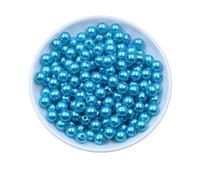 CSFFA 50-1000 Cuentas de Perla de imitación ABS con Agujero, 4/6/8/10/12 mm, Redondas, de plástico acrílico, espaciadoras for bisutería DIY.(Blue_4mm x 300pcs)