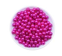 CSFFA 50-1000 Cuentas de Perla de imitación ABS con Agujero, 4/6/8/10/12 mm, Redondas, de plástico acrílico, espaciadoras for bisutería DIY.(Silver_6mm x 100pcs)