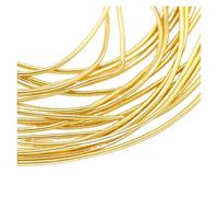 CSFFA Alambre de Cobre Chapado en Oro y Plata for Manualidades, Calibre 10, Flexible, de Metal francés, for Hacer Joyas, Bordar y Abalorios.(Bright Wire-Gold)