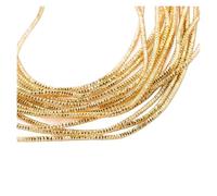 CSFFA Alambre de Cobre Chapado en Oro y Plata for Manualidades, Calibre 10, Flexible, de Metal francés, for Hacer Joyas, Bordar y Abalorios.(Square-Light Gold)