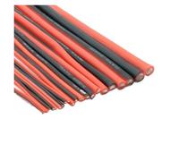 CSFFA Cable de Cobre con Revestimiento de Silicona, Supersuave, Calibre 8, 10, 12, 14, 16, 18, 20, 22, 24 y 26 AWG, 2 Pines, Conector Flexible for lámpara LED DIY, Negro y Rojo.(2 Meters,18AWG)