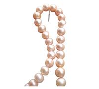 CSFFA Collar de Perlas Rosas Doradas AAA de 9-10mm del Mar del Sur Natural Enorme, Cierre de Oro de 18 "y 14k(Pink Pearl 16in)