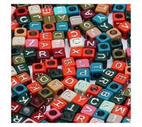 CSFFA Cuentas acrílicas con Letras Mixtas, Cuentas cuadradas Sueltas del Alfabeto for Hacer Joyas, Accesorios for Pulseras y Collares Hechos a Mano, 6 x mm(B08540,200Pcs)