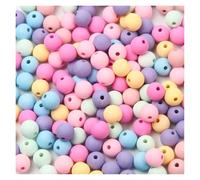 CSFFA Cuentas acrílicas Mate de Color macarrón de 6/8/10 mm, espaciadoras Redondas Sueltas for Hacer Joyas, Pulseras, Collares, Accesorios artesanales.(Mixed Color_6mm-100pcs)