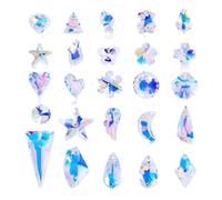 CSFFA Cuentas Colgantes de Cristal de Color AB, múltiples Formas, dijes de Vidrio, Cuentas, Gemas, Piedras for Hacer Joyas, Suministros for Hacer Pendientes.(31-10pcs)