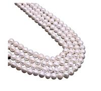 CSFFA Cuentas de Perlas Naturales de Grado AAA, Perlas Redondas de Agua Dulce for fabricación de joyería, Accesorios for Collar y Pendientes DIY(Potato-Shaped_8-9mm-1strand)