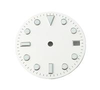 CSFFA Esfera de Reloj estéril, 28,5mm, Blanco Luminoso, Negro, Azul y Verde, Accesorios de Reloj con Movimiento NH35/NH35A(White Silver-2)