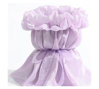 CSFFA Falda de princesa for dulces, hilo Floral elástico, papel for envolver flores de seda y perlas, película de embalaje for ramo de tienda de flores(Lilac)