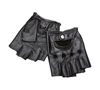 CSFFA Guantes de medio dedo de cuero genuino for hombre, guantes de piel de oveja for conducir transpirables de verano, guantes antideslizantes for Fitness(Black,XXL)
