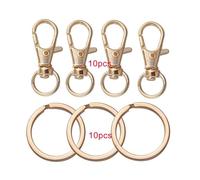 CSFFA Juego de 10 o 20 Cierres giratorios con mosquetones y Anilla for Llavero, for Collares, Pulseras y Cadenas.(KC Gold 20pcs_14 x 32mm)