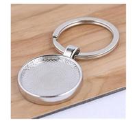 CSFFA Llavero de cabujón de Doble Cara, 25mm, ajustes de Base, bandejas de Bisel de Llavero en Blanco DIY for fabricación de Joyas, 5 uds.(Type02)