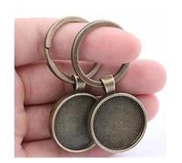 CSFFA Llavero de cabujón de Doble Cara, 25mm, ajustes de Base, bandejas de Bisel de Llavero en Blanco DIY for fabricación de Joyas, 5 uds.(Type03)