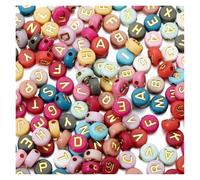 CSFFA Lote de 100 a 500 Cuentas acrílicas Multicolores con Letras del Alfabeto, espaciadoras Sueltas for Pulseras, Accesorios for Hacer Joyas.(Mixed_200pcs)