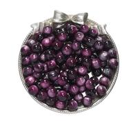 CSFFA Lote de 20-50 Cuentas Redondas de Resina de Ojo de Gato de Color Oscuro, espaciadoras for Pulseras, Manualidades, bisutería y Accesorios.(Purple_10mm x 20pcs)