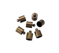 CSFFA Lote de 20-50 Tapones de Cuero con borlas for Extremos de cordón, de 3, 4, 5, 6, 7, 8, 9 y 10 mm, for Hacer Collares y Joyas.(Antique Bronze_50Pcs 6 x 10mm)