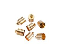 CSFFA Lote de 20-50 Tapones de Cuero con borlas for Extremos de cordón, de 3, 4, 5, 6, 7, 8, 9 y 10 mm, for Hacer Collares y Joyas.(KC Gold_50Pcs 9 x 13mm)