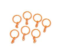 CSFFA Lote de 5 llaveros de 30 mm y 55 mm de Largo, Redondos y Coloridos, for Hacer Joyas DIY, Venta al por Mayor.(Orange)