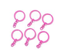 CSFFA Lote de 5 llaveros de 30 mm y 55 mm de Largo, Redondos y Coloridos, for Hacer Joyas DIY, Venta al por Mayor.(Rose Red)
