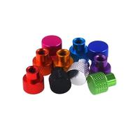 CSFFA Lote de 5 tuercas moleteadas aluminio colores, M3, M4, M5 y M6, con brida apriete manual rosca ciega(Red,M3 5pcs)