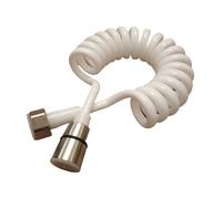 CSFFA Manguera de ducha línea telefónica 1,5 m/2m/3m, resorte Flexible PU for baño, plomería, inodoro, pulverizador bidé, accesorios(White,200CM_DN15)