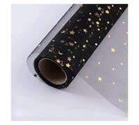 CSFFA Papel de regalo de flores de tul, rollo de papel de regalo de ramo de lentejuelas de malla, envoltorios florales for papel de embalaje de regalo de flores frescas(Black)