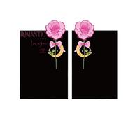 CSFFA Papel for envolver flores rosas con latido del corazón del Día de San Valentín, suministros estéticos for dulces, manualidades DIY, papel de envolver coreano for flores(Black - Rose)