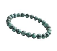 CSFFA Pulsera de Cuentas Redondas de Cristal de Esmeralda Verde Natural Genuina, 7mm, 8mm, 9mm, 10mm, Piedras Preciosas for Mujer, Pulsera más RARA, joyería AAAAA(11mm)