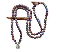 CSFFA Pulseras de hebras espirituales for Mujer, Piedras Naturales, Pulsera de Yoga con Dije OM, Collar de meditación Mala 108