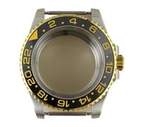 CSFFA Silvery and Gold Sterile Watch Case 316L Stainless Steel For NH34 NH35 NH36 NH38 8215 2824 Movement 28.5mm Dial(Glass Bottom Cover 2_Seiko NH34 35 36 38)