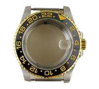 CSFFA Silvery and Gold Sterile Watch Case 316L Stainless Steel For NH34 NH35 NH36 NH38 8215 2824 Movement 28.5mm Dial(Glass Bottom Cover 1_Seiko NH34 35 36 38)