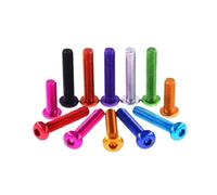 CSFFA Tornillos de cabeza avellanada de aluminio ISO7380, M3, M4, M5, M6, de aleación de aluminio, hexagonales, de cabeza redonda, 10 unidades(Red,M6x16)