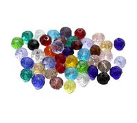 CSFFA Venta al por Mayor de Cuentas Redondas de Vidrio facetado Transparente de 4-8 mm, Cuentas de Cristal Austriaco for Hacer Pulseras y Collares, Accesorios de joyería DIY.(Mixed Color_6mm-100pcs)